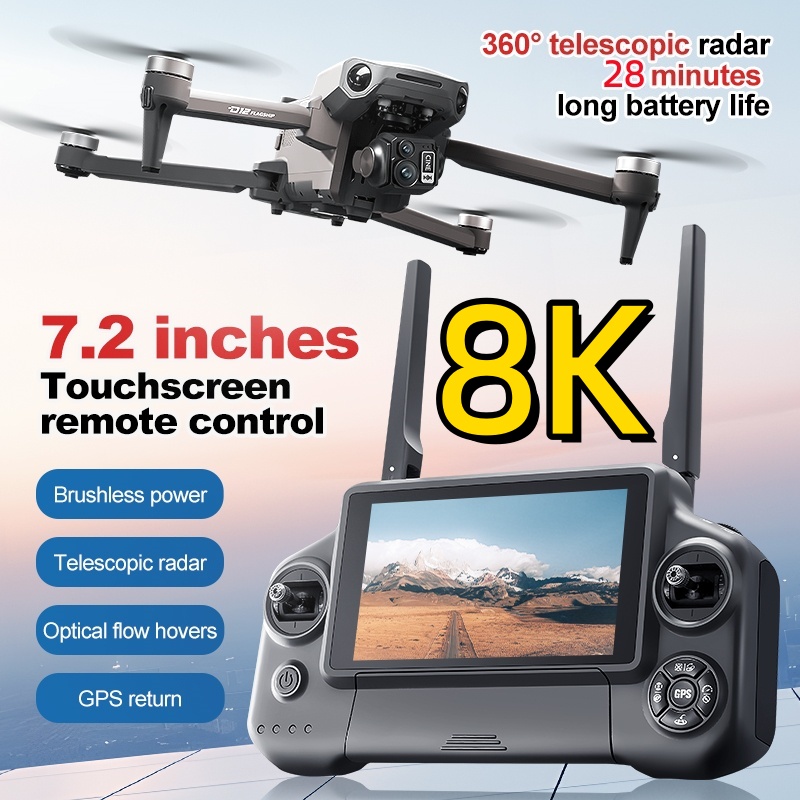 โดรนควอดคอปเตอร์ 8K 3 แกนกันสั - Drone Controller Screen บทวิจารณ์และราคา