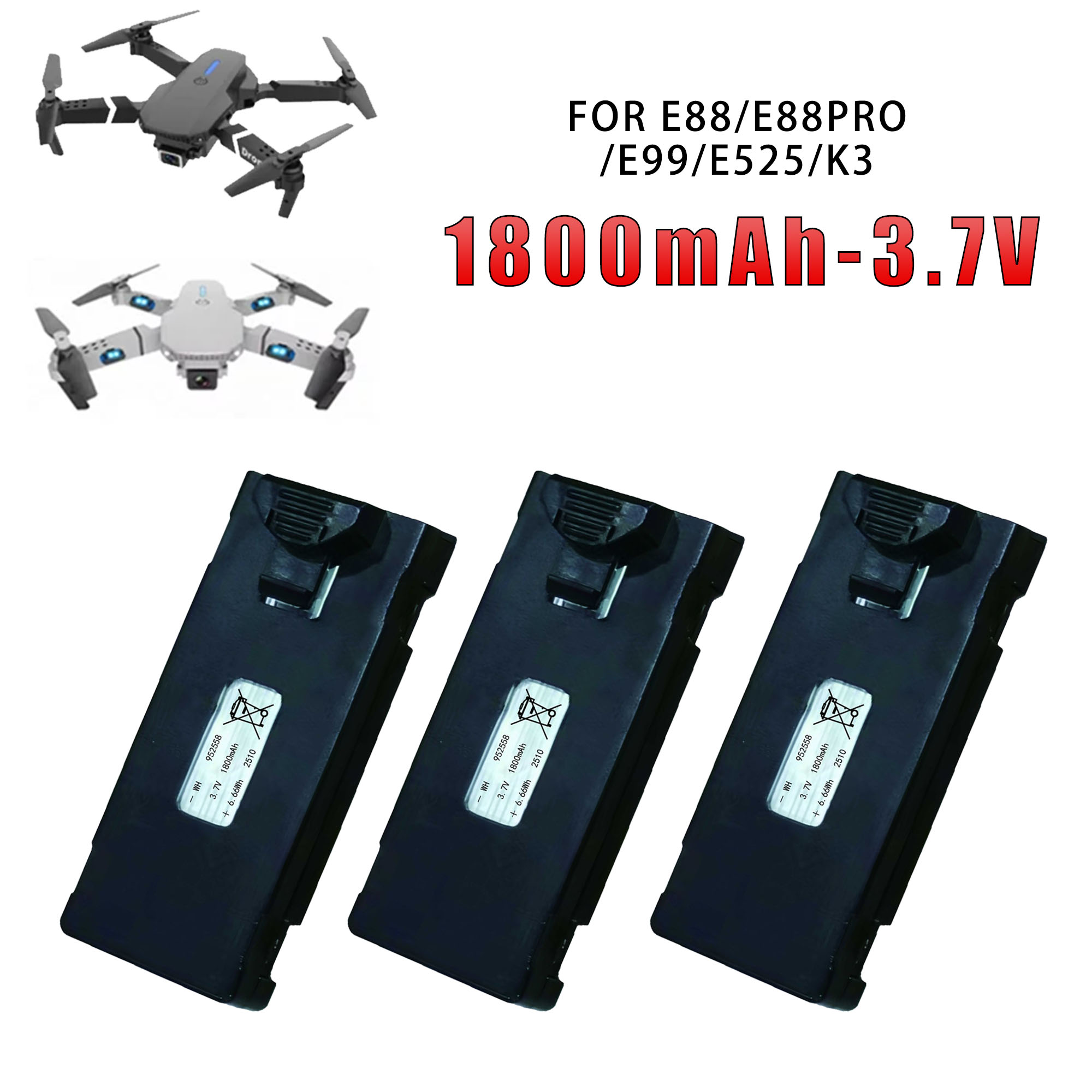 E88 3.7V 1800mAh โรงงานดั้งเดิ - Eachine Drone E58 บทวิจารณ์และราคา